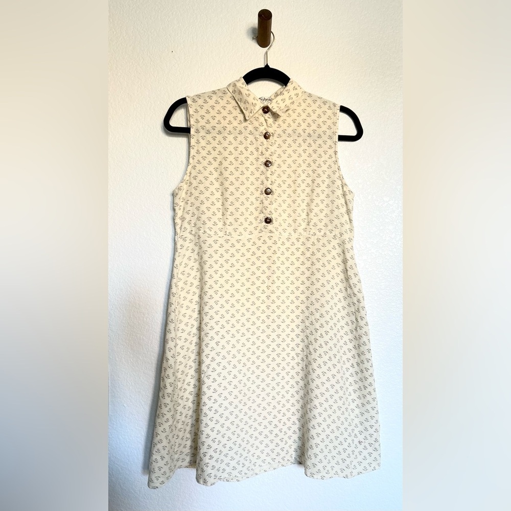 Bohemia Sleeveless Cream And Gray Patterned Dress… - image 8